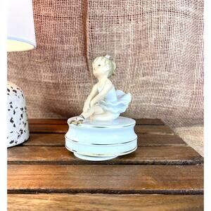Vintage Schmid Porcelain Ballerina Spinning Musical Figurine~”Moonlight Sonata”